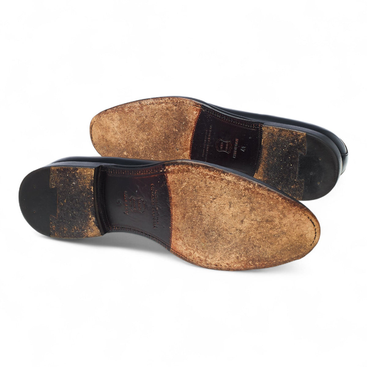 Giovanni Sartoria Black Leather Tassel Loafers UK 7 EU 41