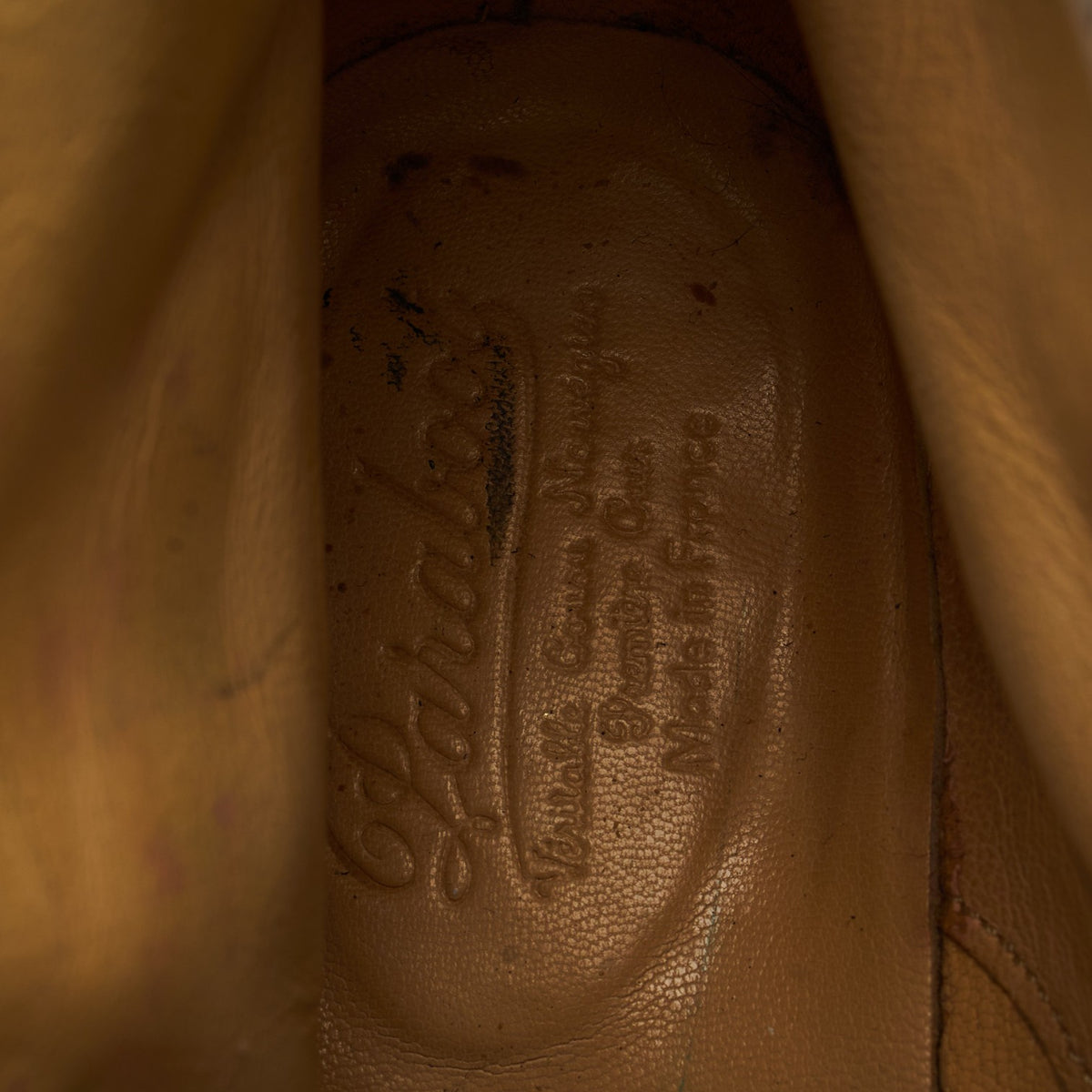 Black Leather Cap Toe Boots UK 8