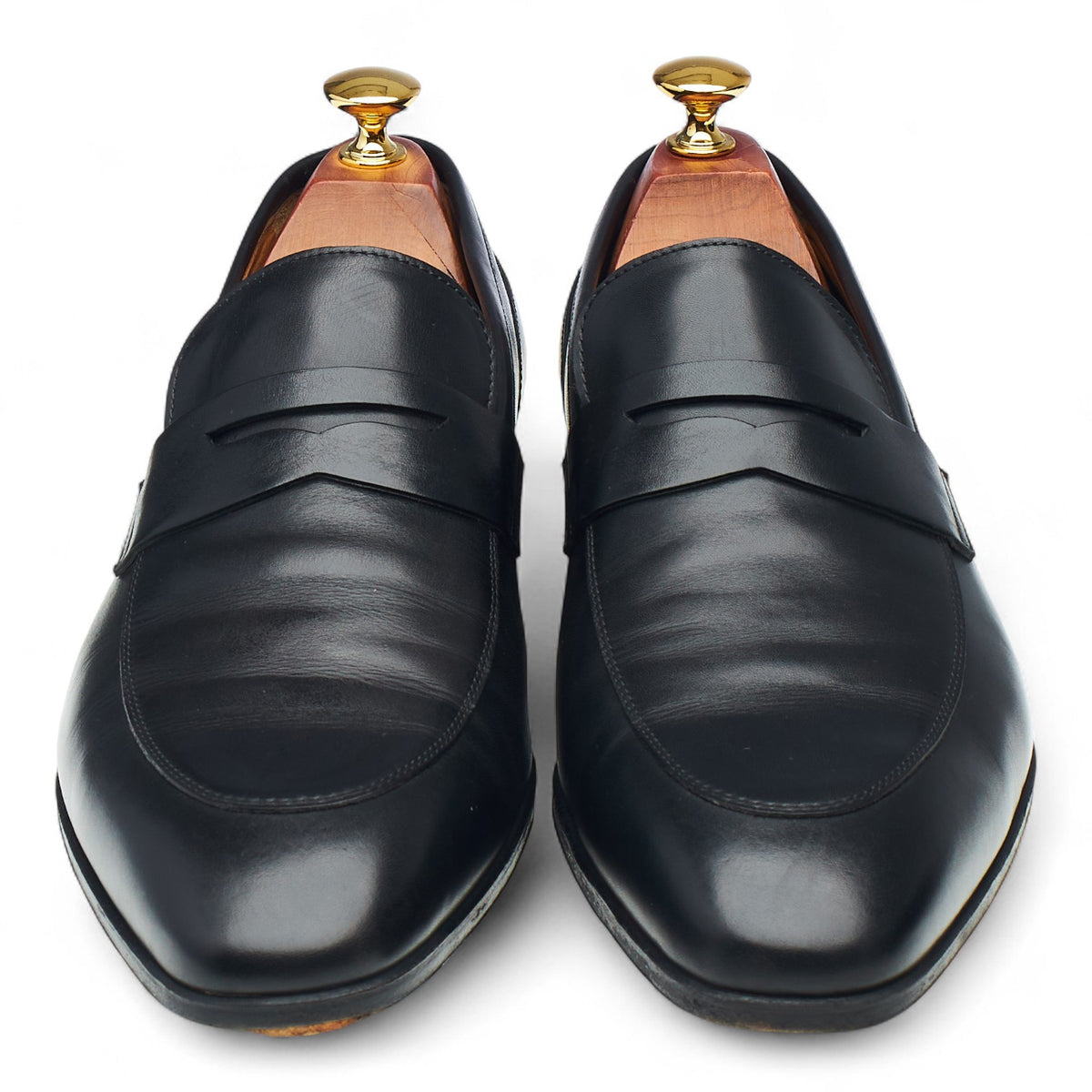 'Pisa' Black Leather Loafers UK 9