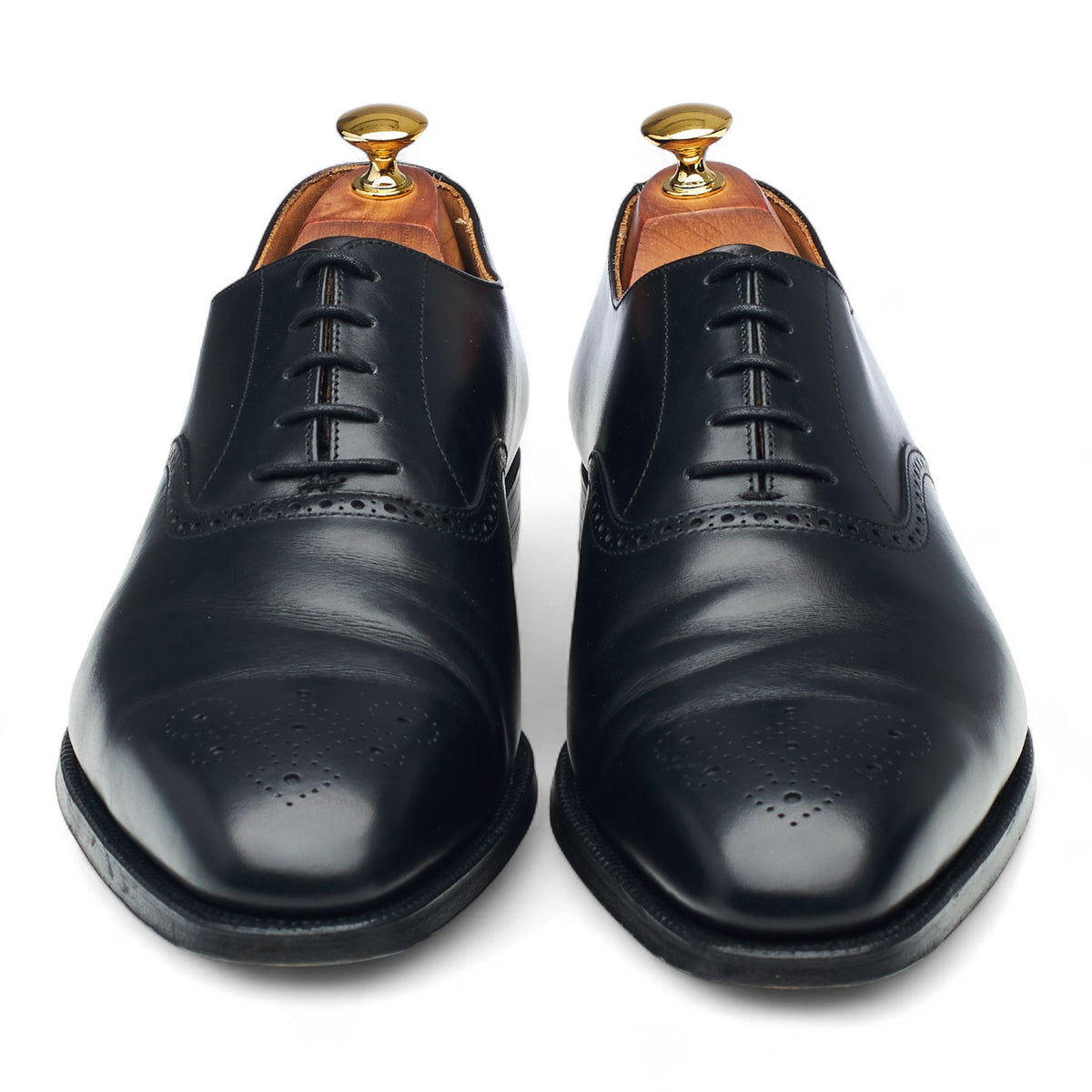 'Edgware' Black Leather Oxford Brogues UK 10 E
