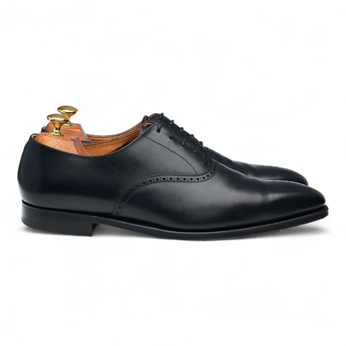 'Edgware' Black Leather Oxford Brogues UK 10 E