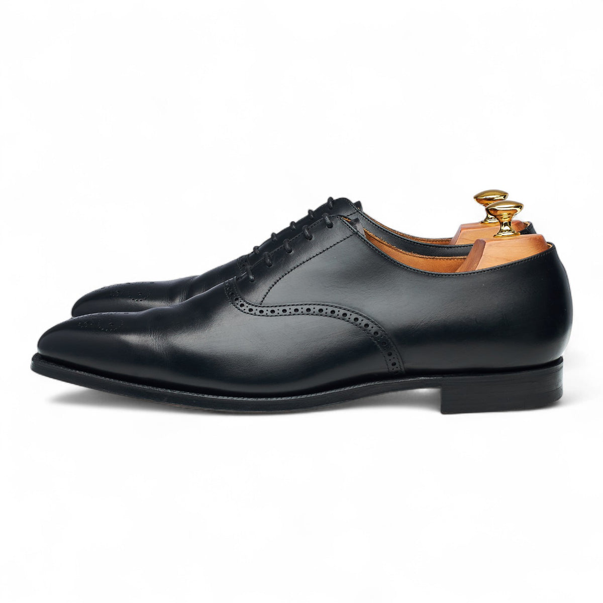 'Edgware' Black Leather Oxford Brogues UK 10 E