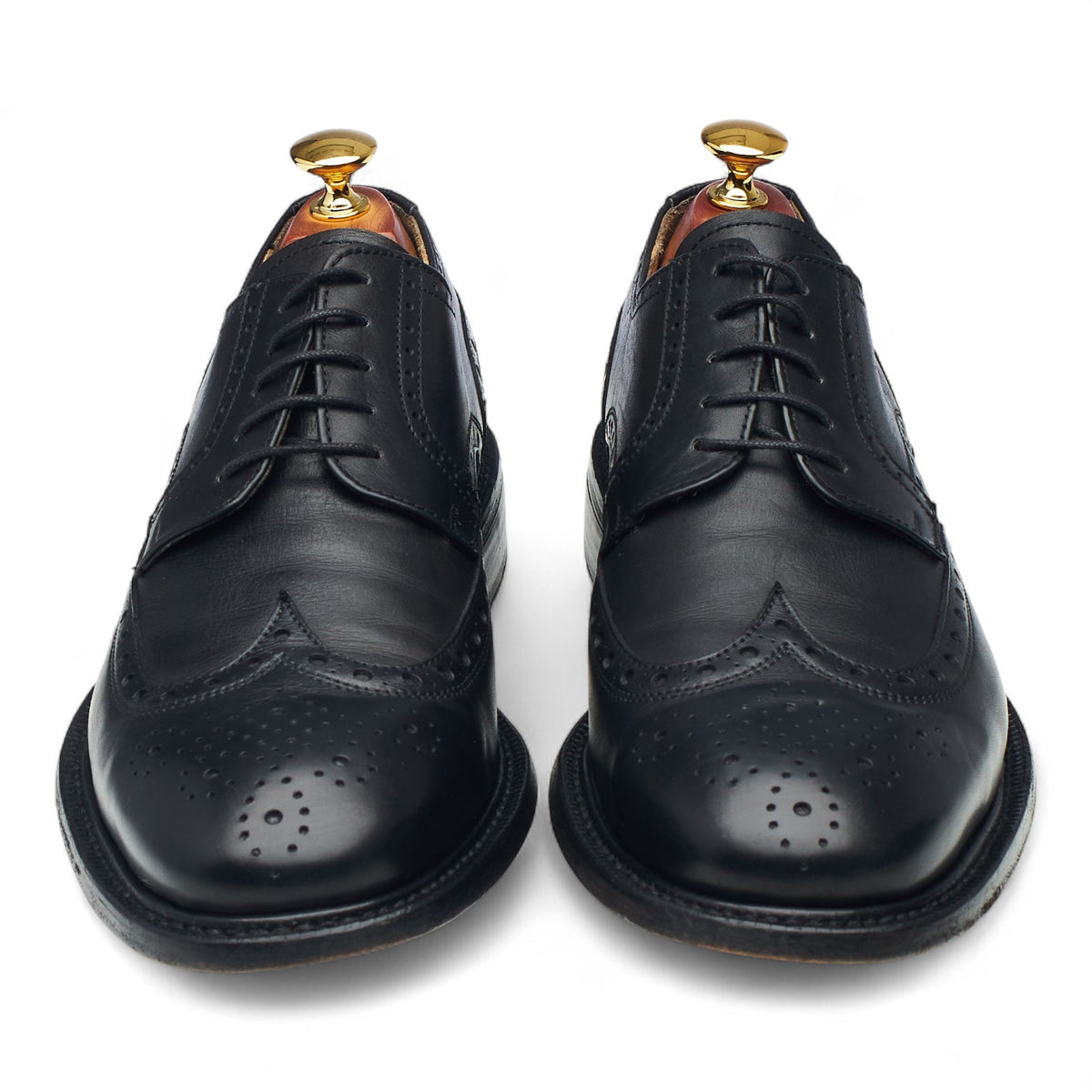 Black Leather Derby Brogues UK 9.5