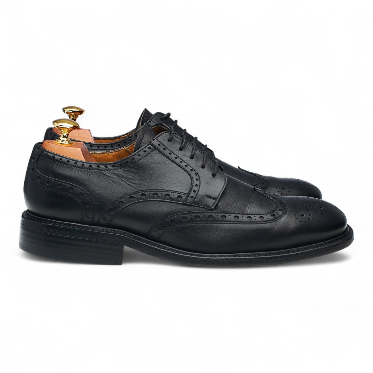 Black Leather Derby Brogues UK 9.5