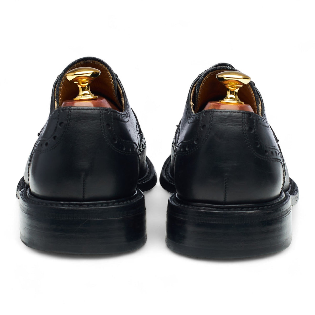 Black Leather Derby Brogues UK 9.5