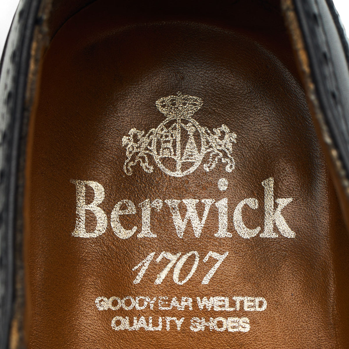 Black Leather Derby Brogues UK 9.5