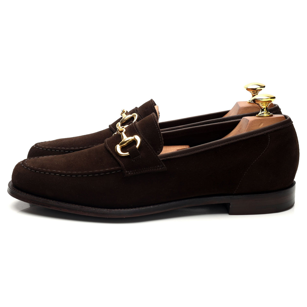 &#39;Goldman&#39; Dark Brown Suede Horse-bit Loafer UK 8 E