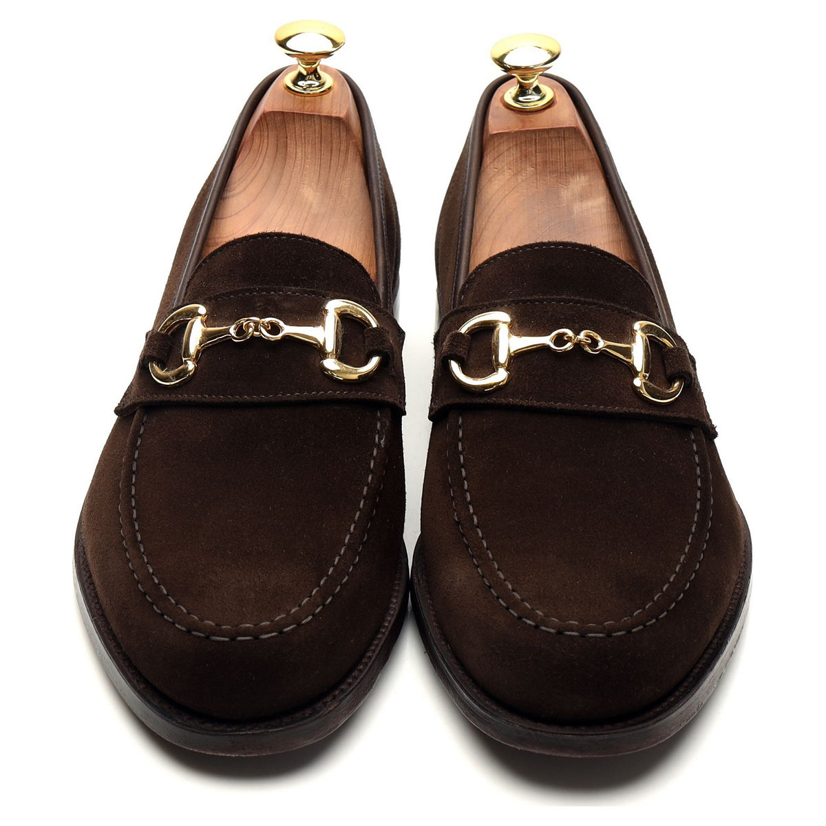 &#39;Goldman&#39; Dark Brown Suede Horse-bit Loafer UK 8 E