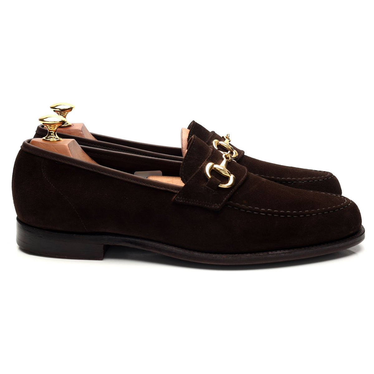 &#39;Goldman&#39; Dark Brown Suede Horse-bit Loafer UK 9 E