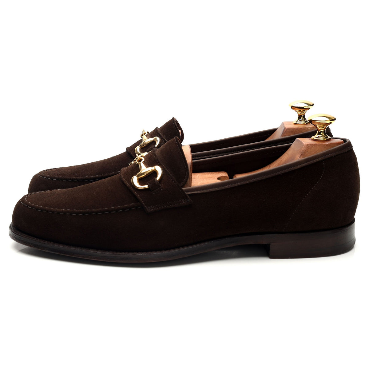 &#39;Goldman&#39; Dark Brown Suede Horse-bit Loafer UK 9 E