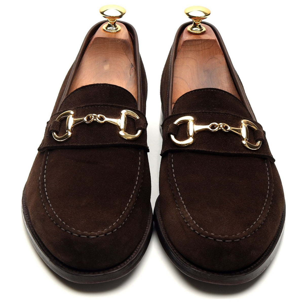 &#39;Goldman&#39; Dark Brown Suede Horse-bit Loafer UK 9 E