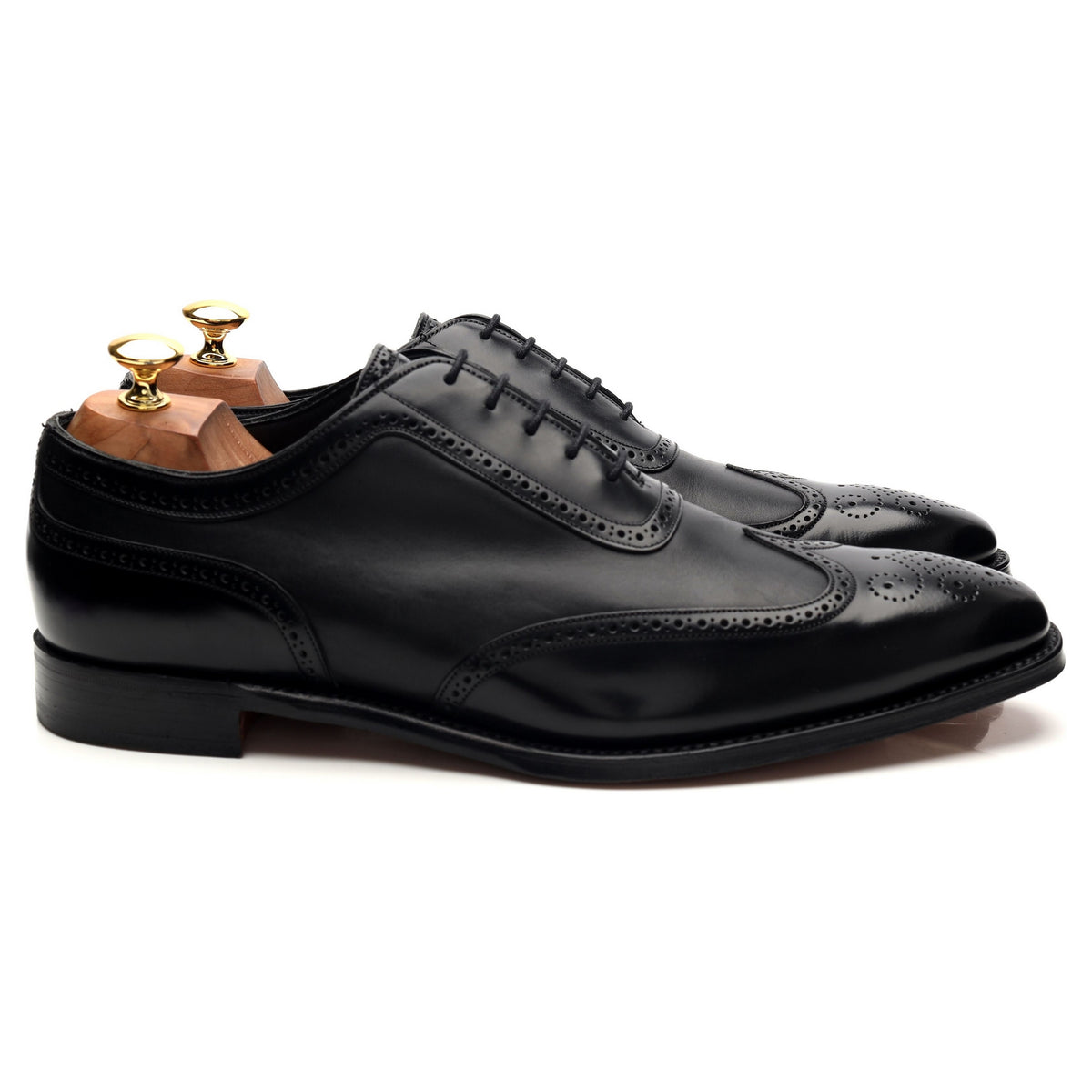 &#39;Pimlico&#39; Black Leather Oxford Brogues UK 10 F