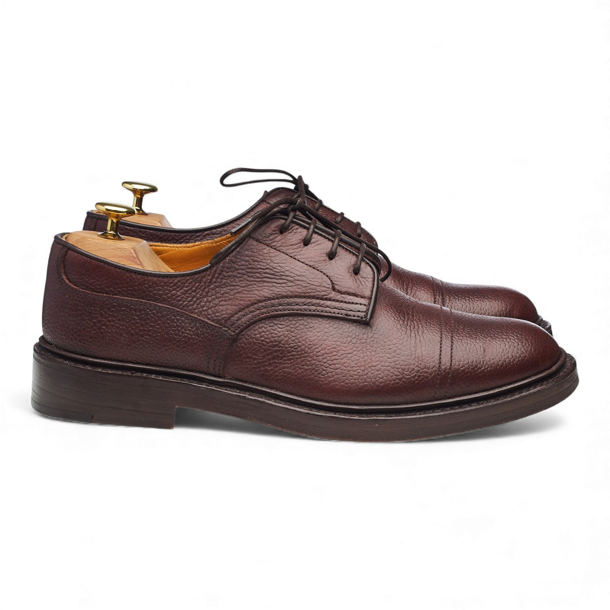 'Matlock' Burgundy Grain Leather Derby UK 8