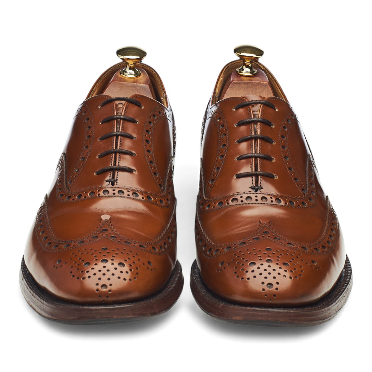 'Burwood' Tan Brown Leather Oxford Brogues UK 9 G