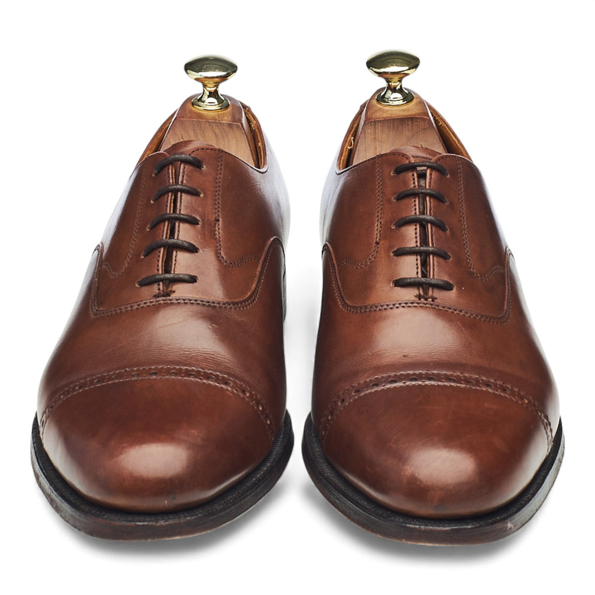 Peal & Co Brown Leather Oxford UK 7.5 US 8.5 D