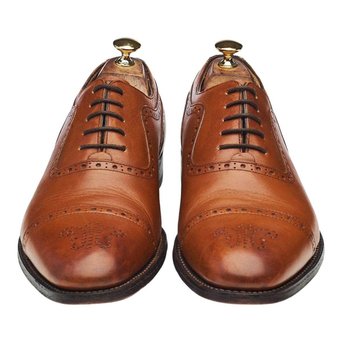Tan Brown Leather Oxford Brogues UK 11 F