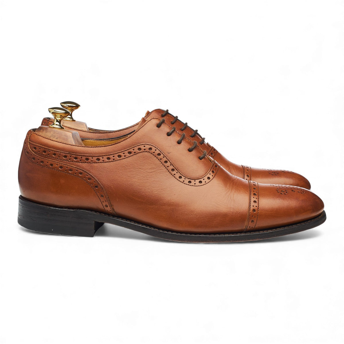 Tan Brown Leather Oxford Brogues UK 11 F
