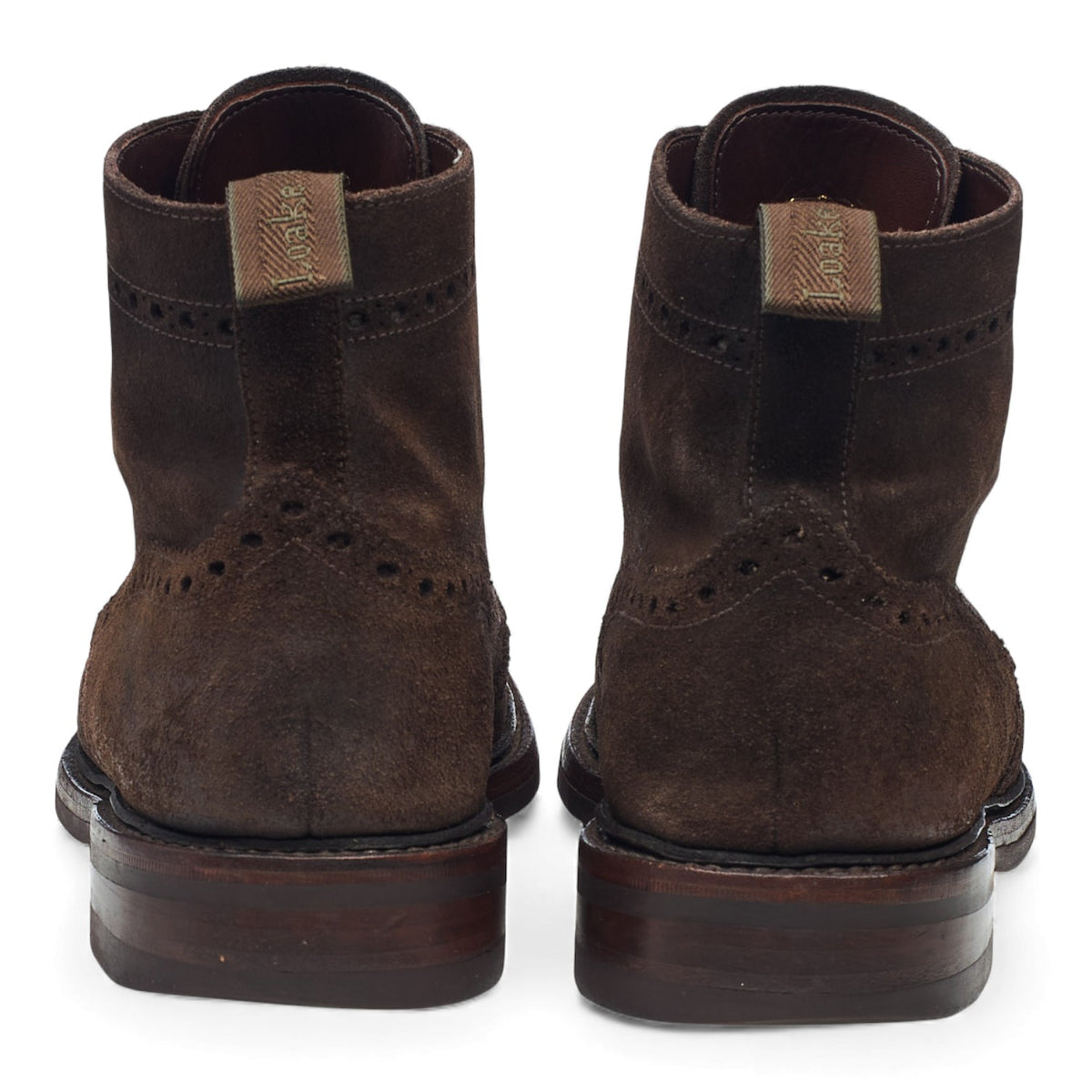 1880 'Bedale' Dark Brown Waxed Suede Brogue Boots UK 8 G