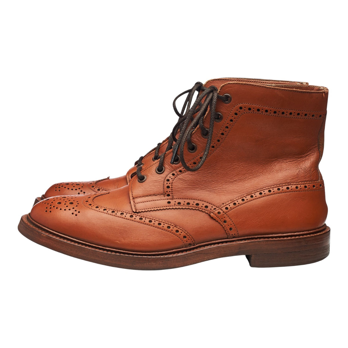 Vintage Tan Brown Leather Boots Brogues UK 11