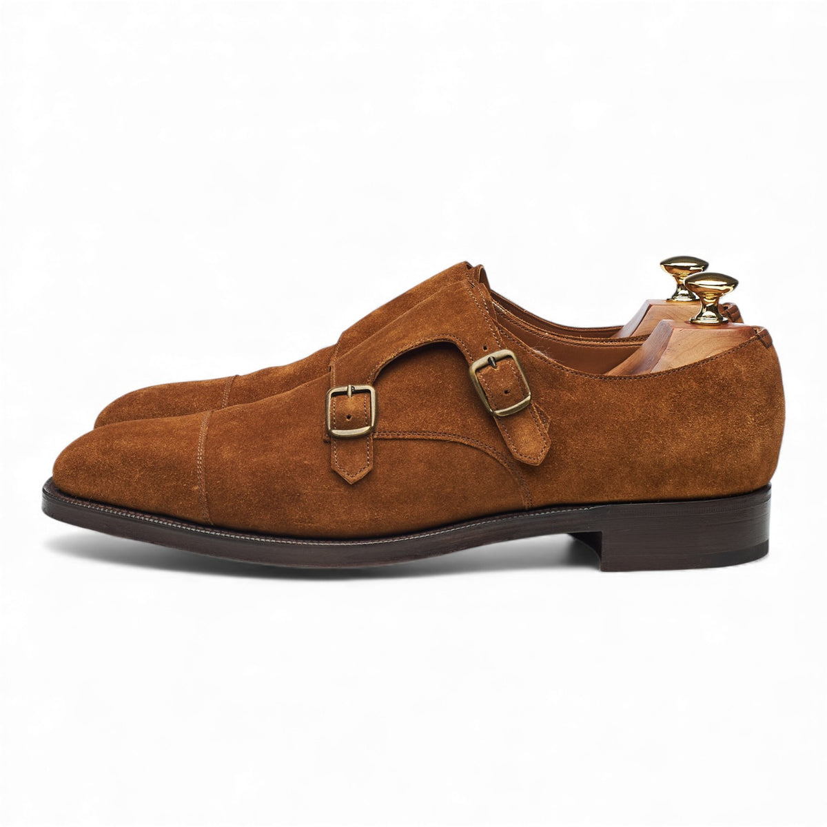 'Westminster' Snuff Brown Suede Double Monk Strap UK 10 D