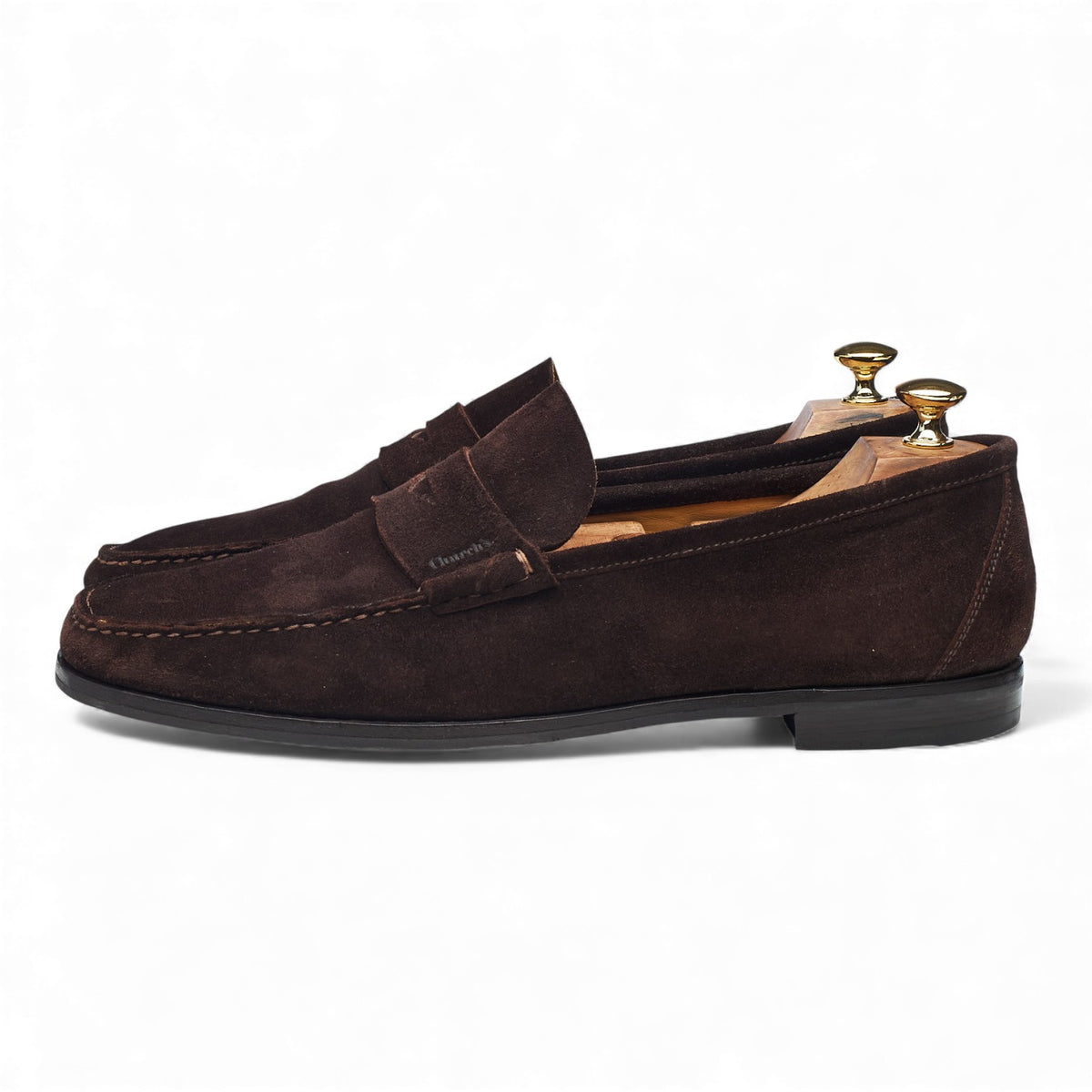 'Lemar' Dark Brown Suede Loafers UK 11 F