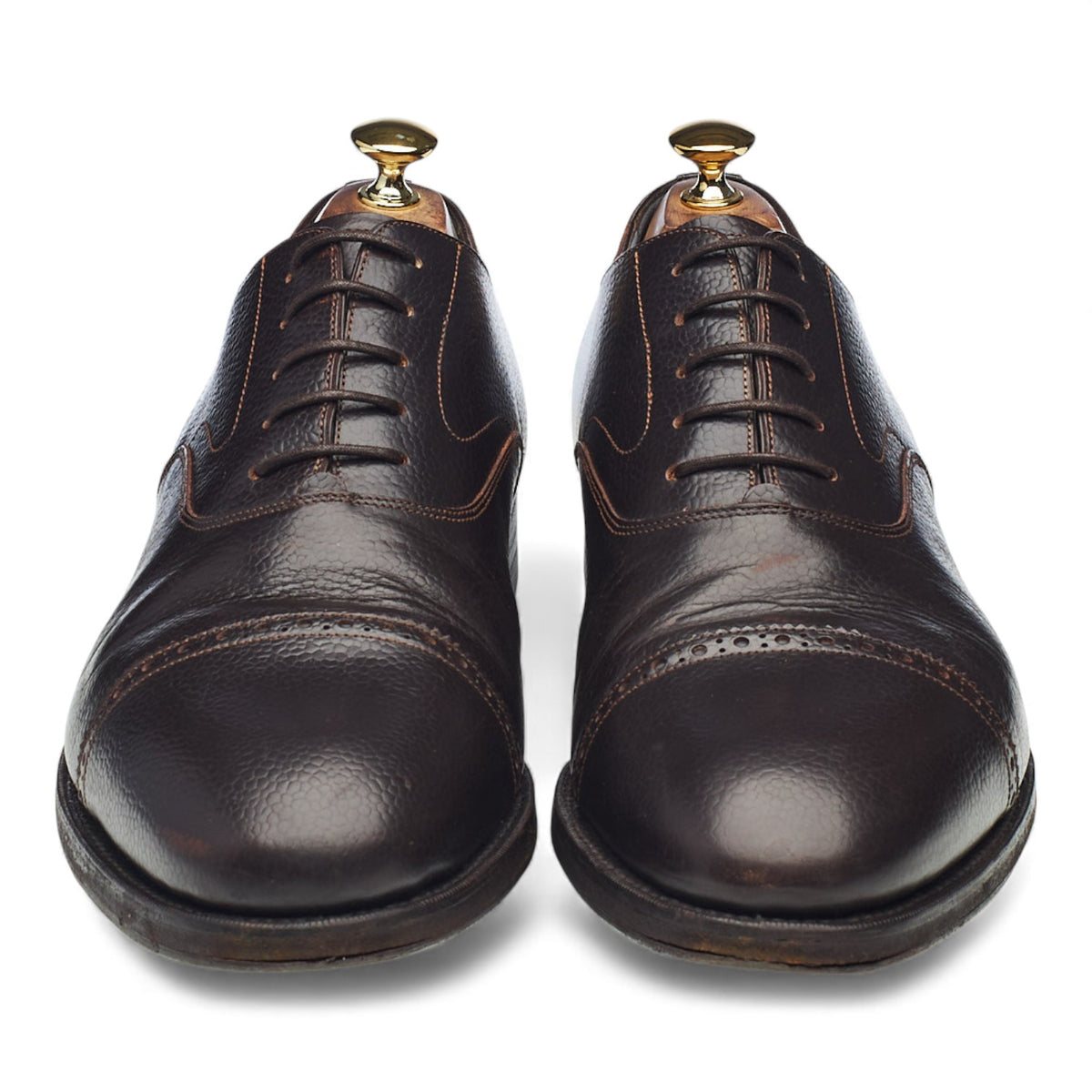 Dark Brown Grain Leather Oxford UK 11 F