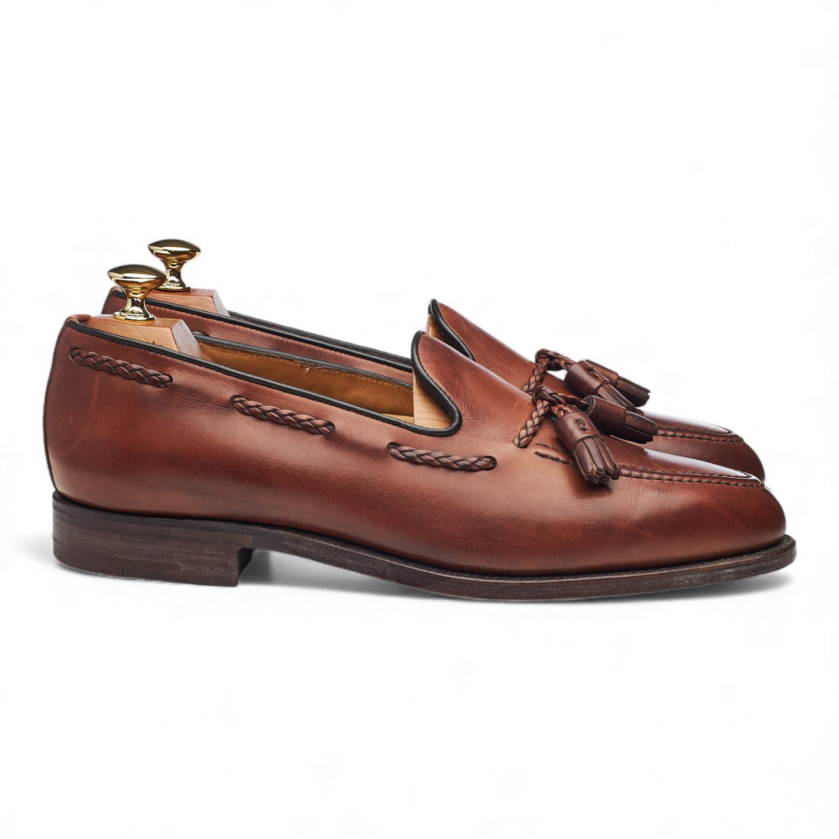 'Lamport' Brown Leather Tassel Loafers UK 9 EX