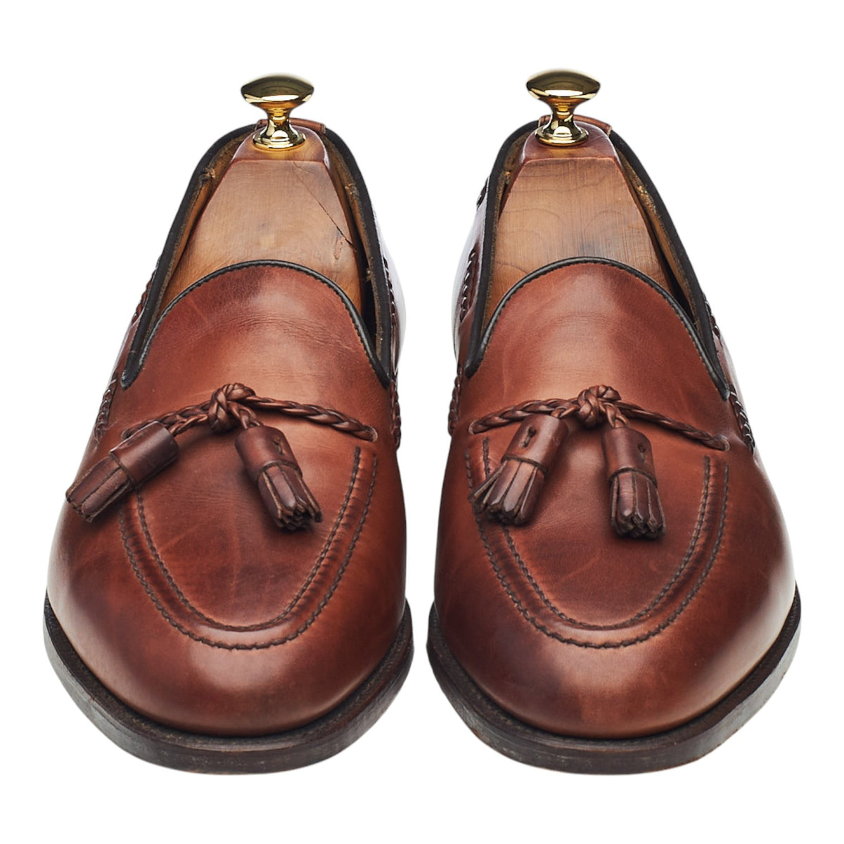 'Lamport' Brown Leather Tassel Loafers UK 9 EX