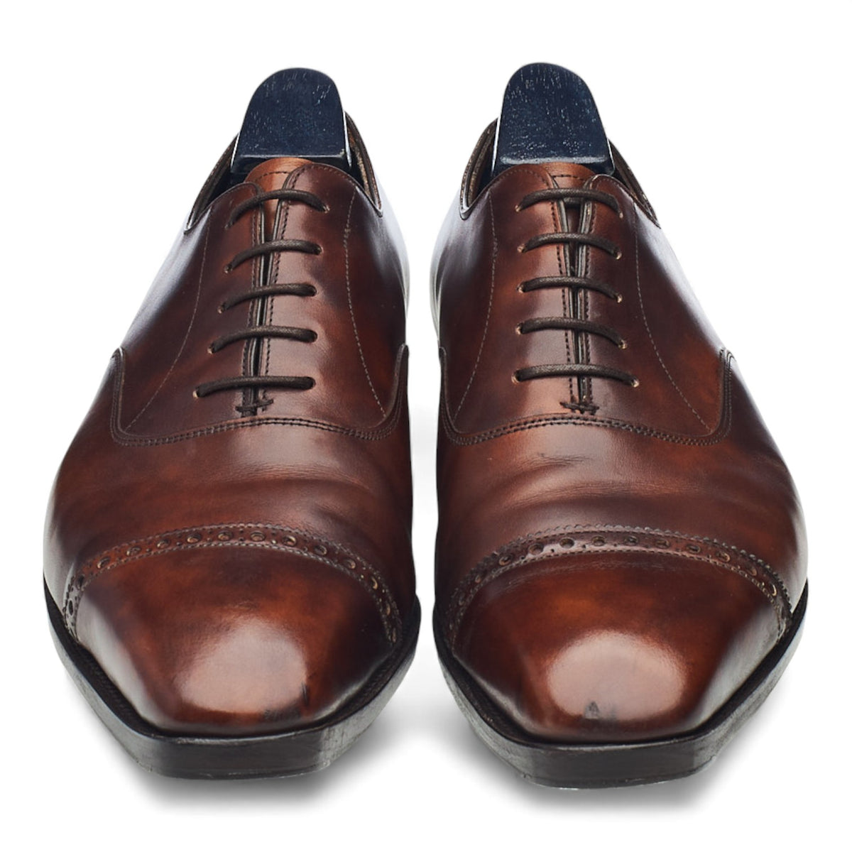 'Nakagawa' Bourbon Brown Museum Leather Oxford UK 7 E