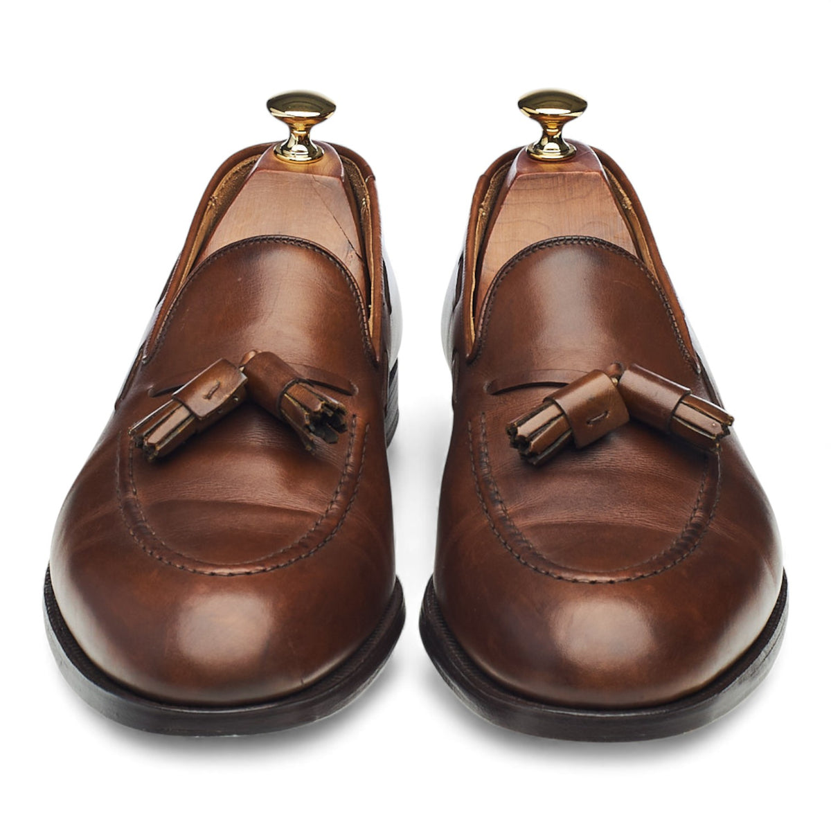 'Cavendish 2' Brown Leather Tassel Loafers UK 9.5 E