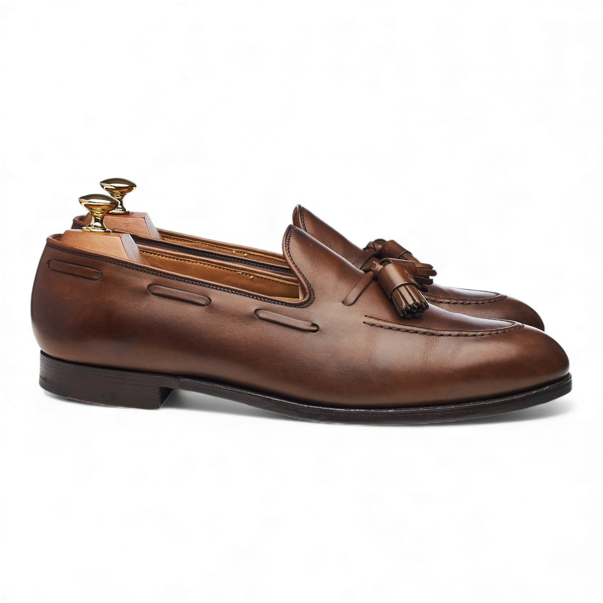 'Cavendish 2' Brown Leather Tassel Loafers UK 9.5 E