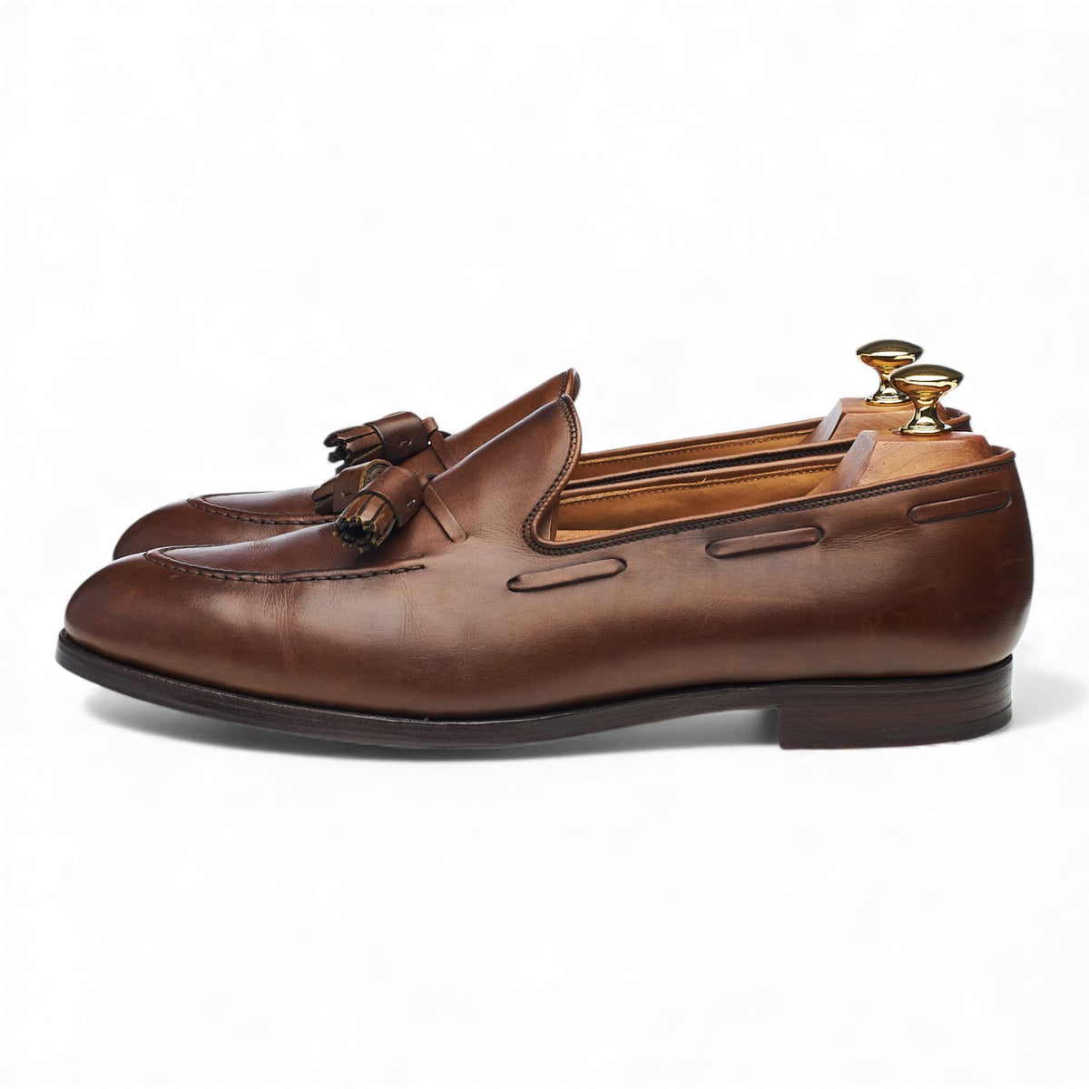 'Cavendish 2' Brown Leather Tassel Loafers UK 9.5 E