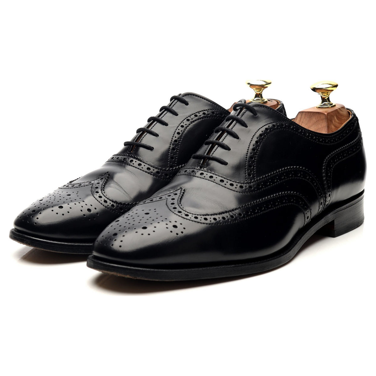 &#39;Enfield&#39; Black Leather Oxford Brogues UK 8 F