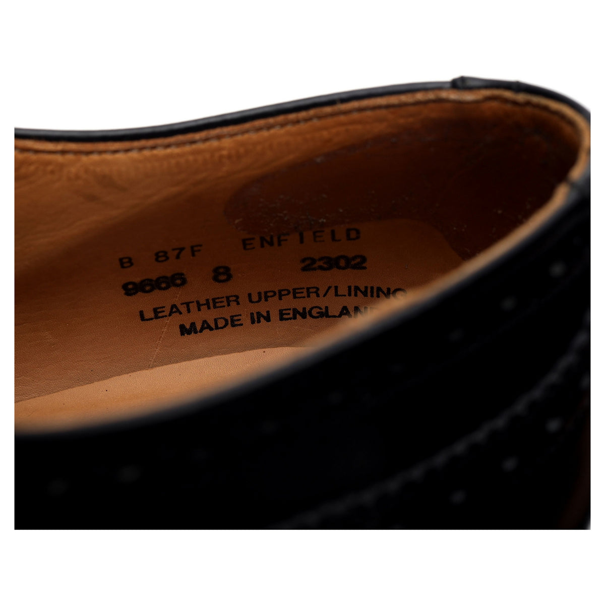 &#39;Enfield&#39; Black Leather Oxford Brogues UK 8 F
