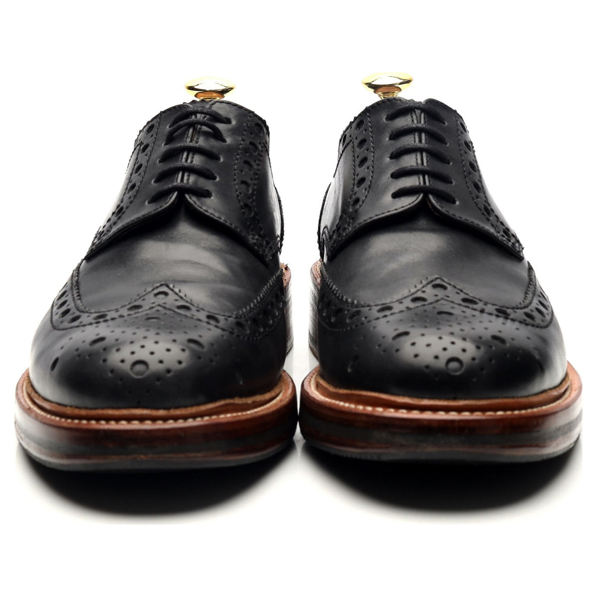 &#39;Archie&#39; Black Leather Derby Brogues UK 7 G