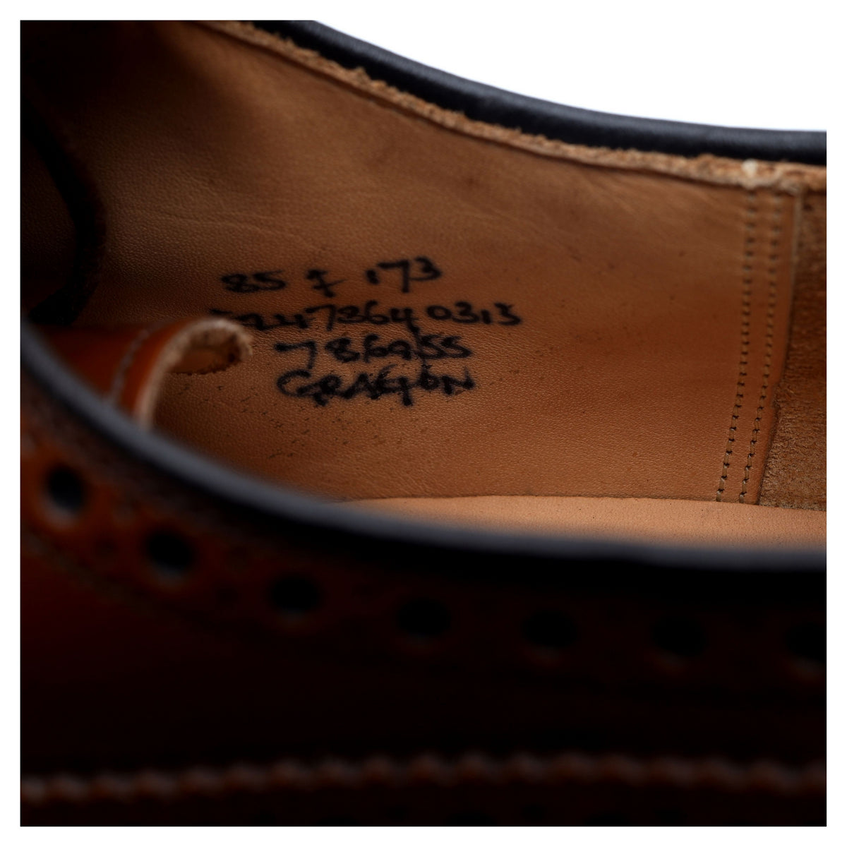 &#39;Grafton&#39; Tan Brown Leather Derby Brogues UK 8.5 F