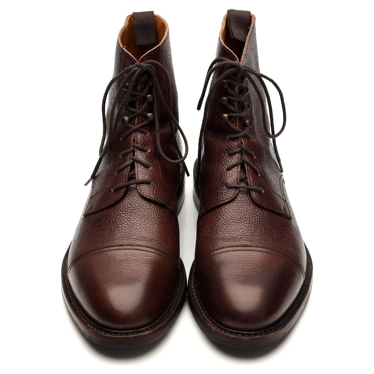 &#39;321&#39; Brown Grain Leather Boots UK 10