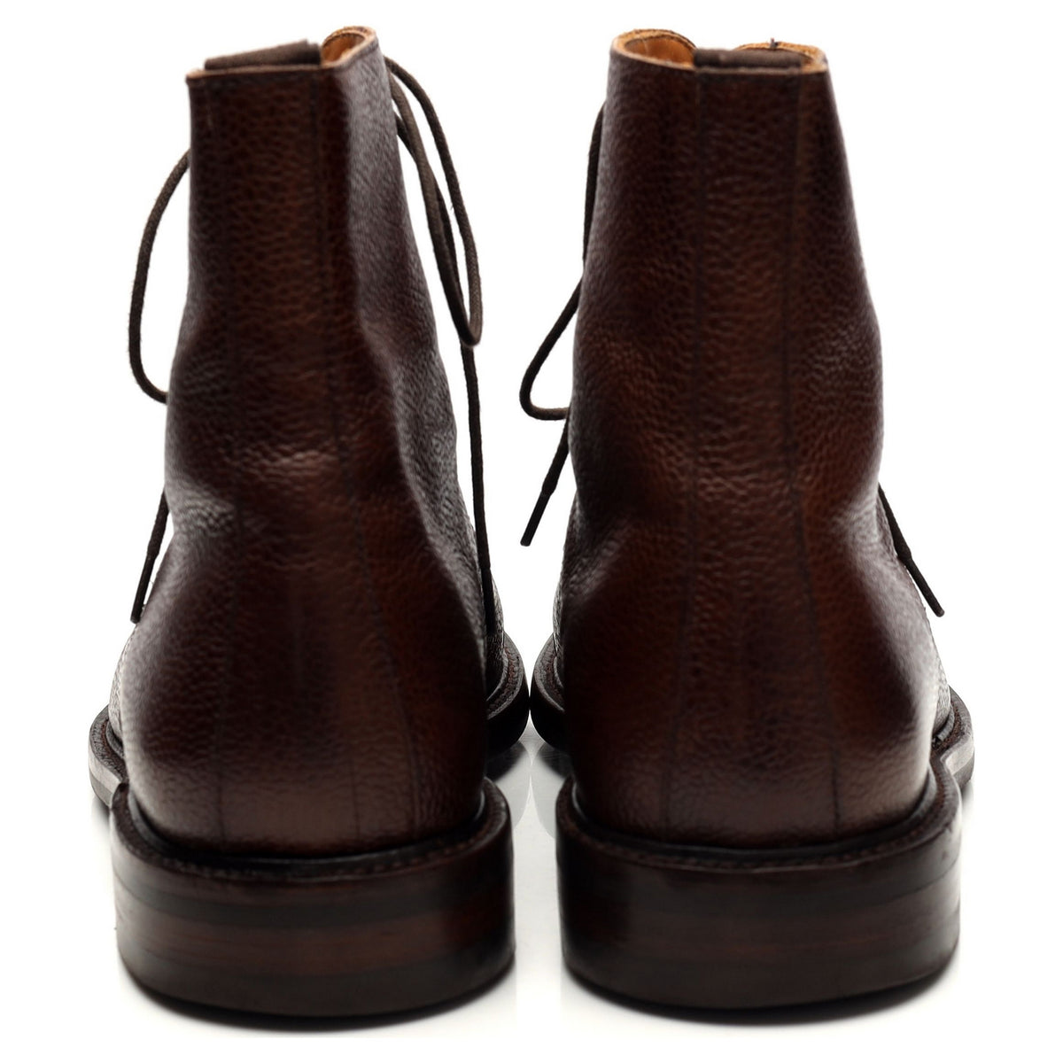 &#39;321&#39; Brown Grain Leather Boots UK 10