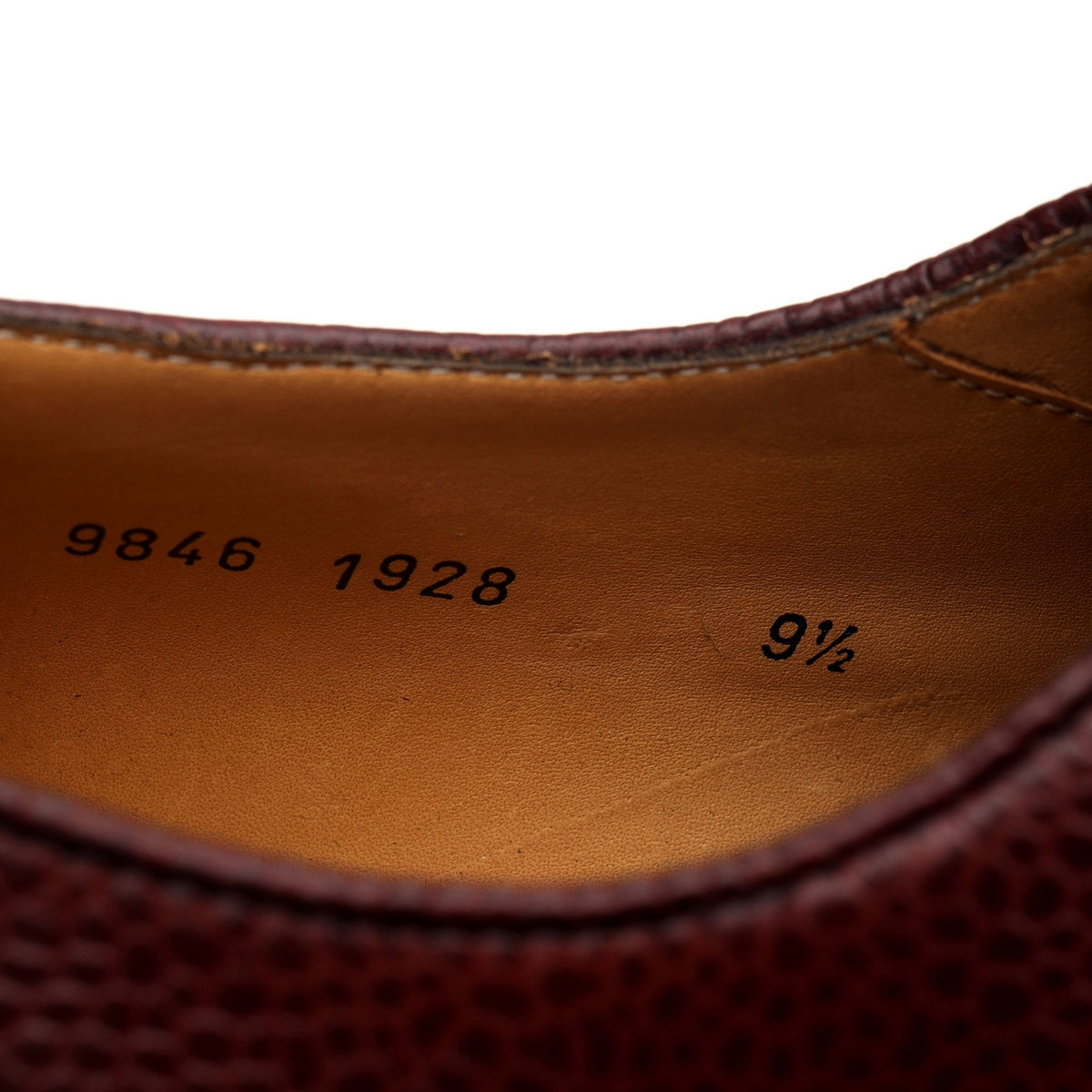 &#39;9846&#39; Burgundy Grain Leather Derby UK 9.5