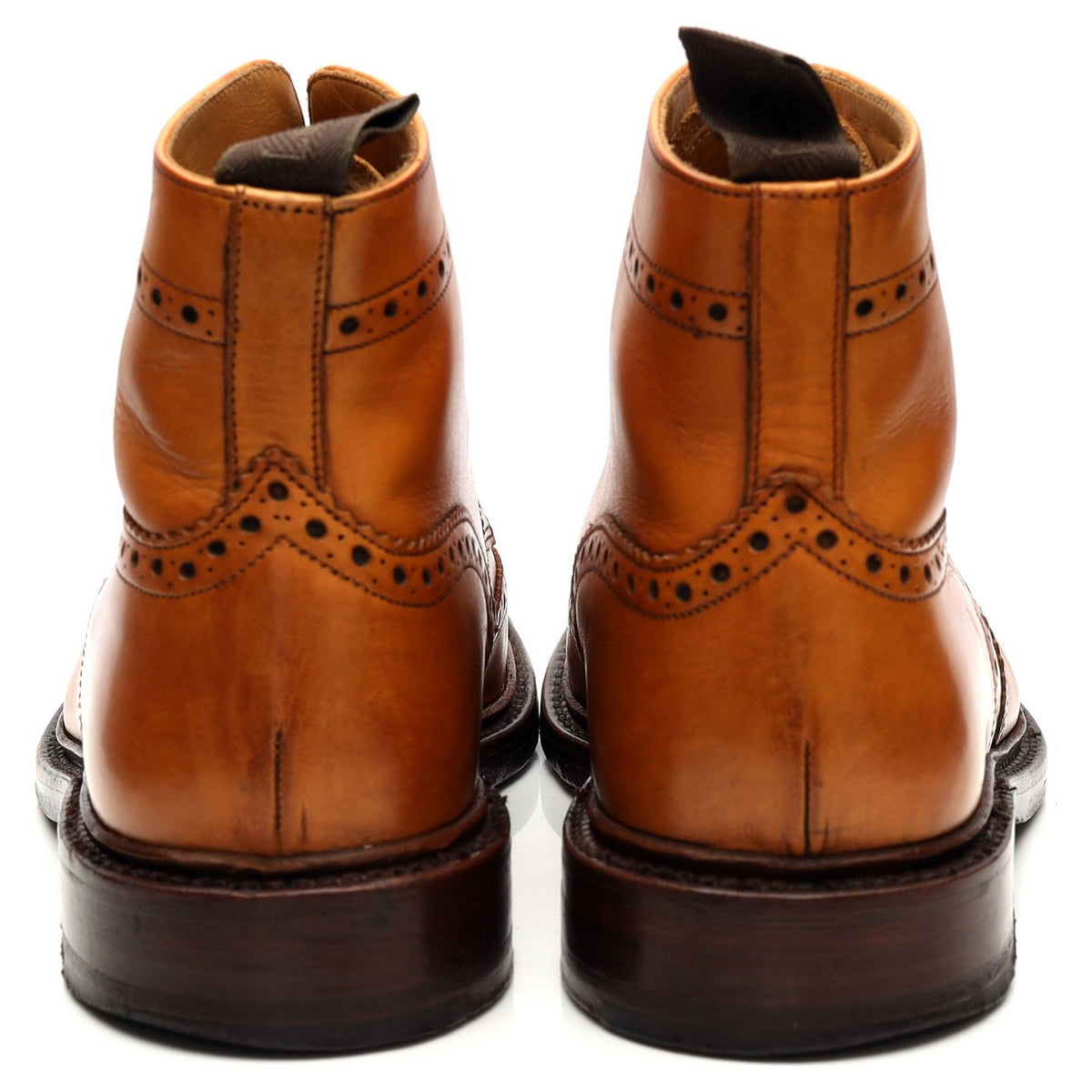 1880 &#39;Burford 2&#39; Tan Brown Leather Brogue Boots UK 7 F