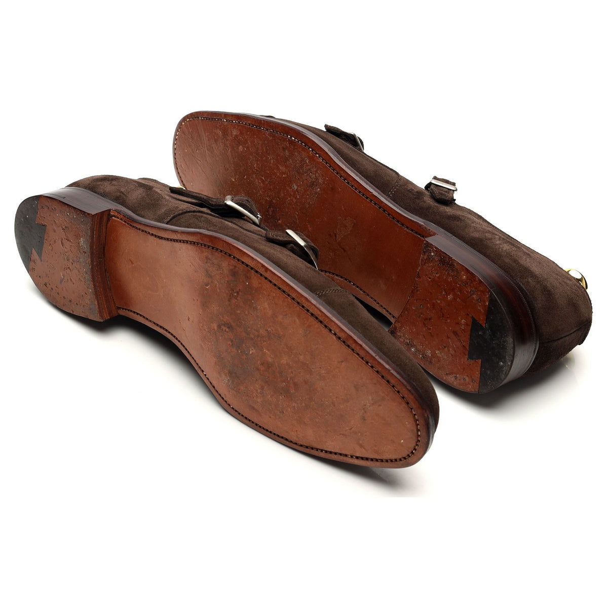 &#39;Darcy&#39; Dark Brown Suede Double Monk Strap UK 12