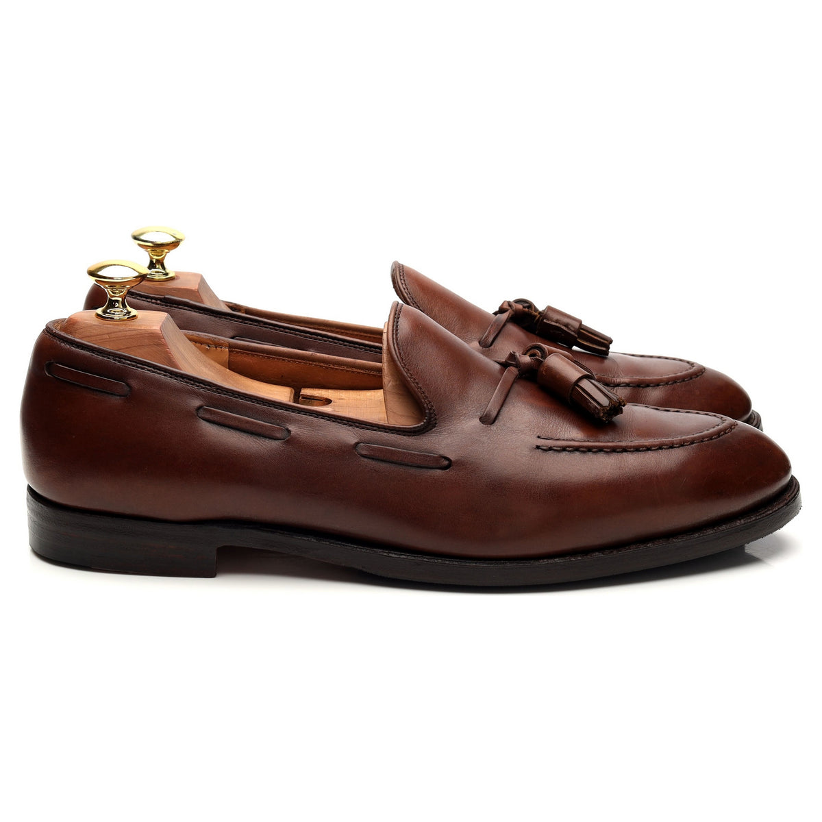 &#39;Cavendish 2&#39; Brown Leather Tassel Loafers UK 8.5 E