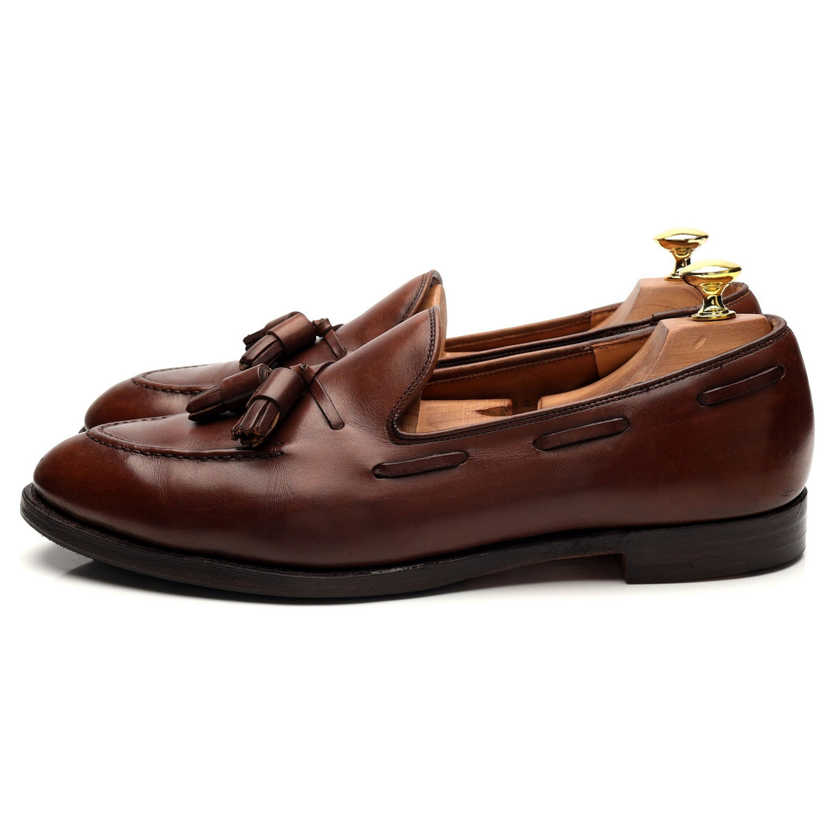 &#39;Cavendish 2&#39; Brown Leather Tassel Loafers UK 8.5 E