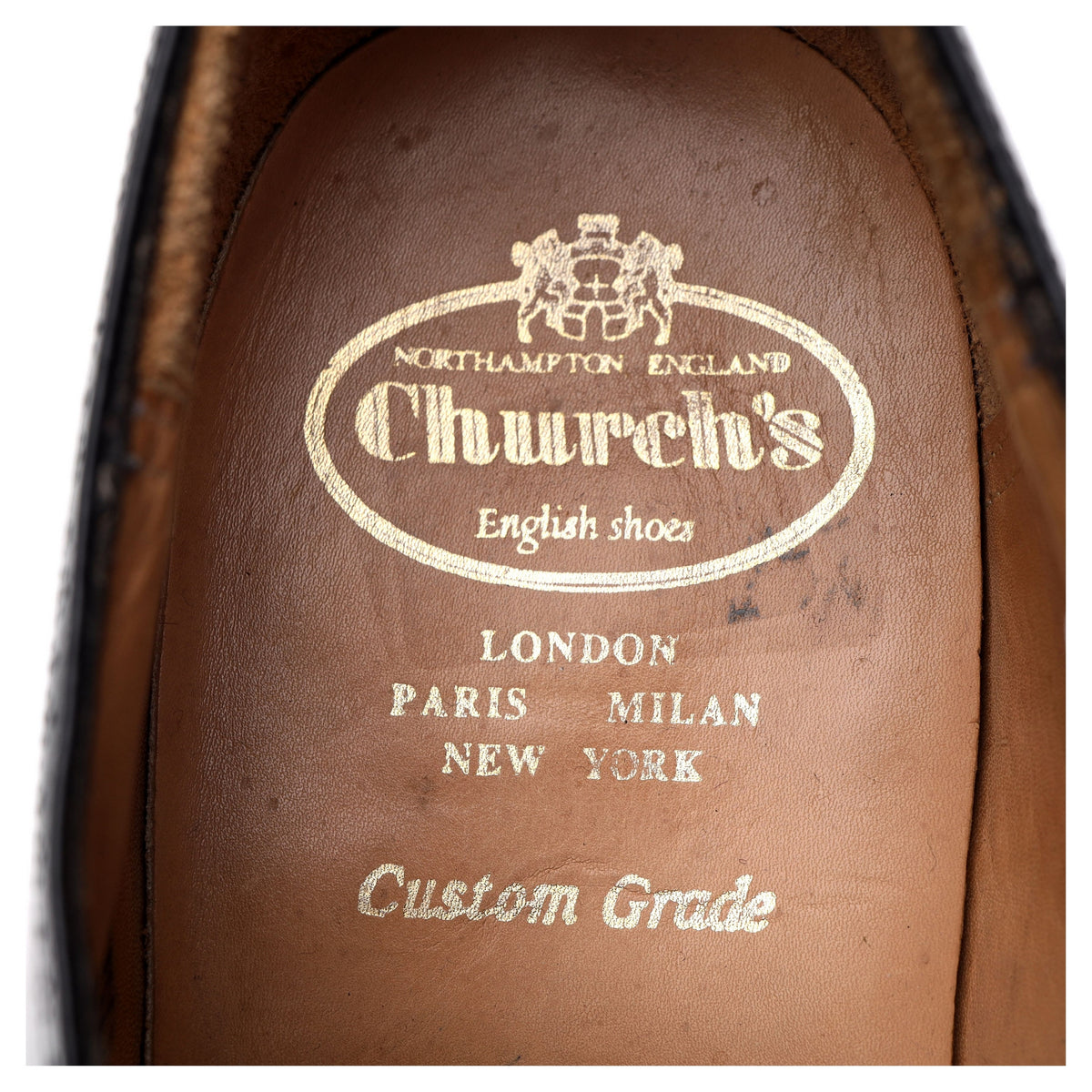 &#39;Charmouth&#39; Black Leather Oxford Brogues UK 9 F