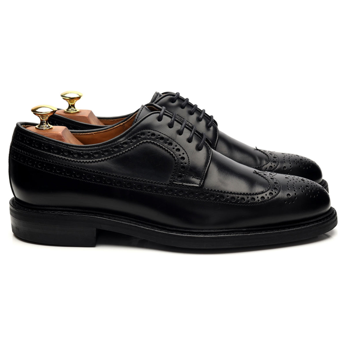 Black Leather Derby Brogues UK 8.5