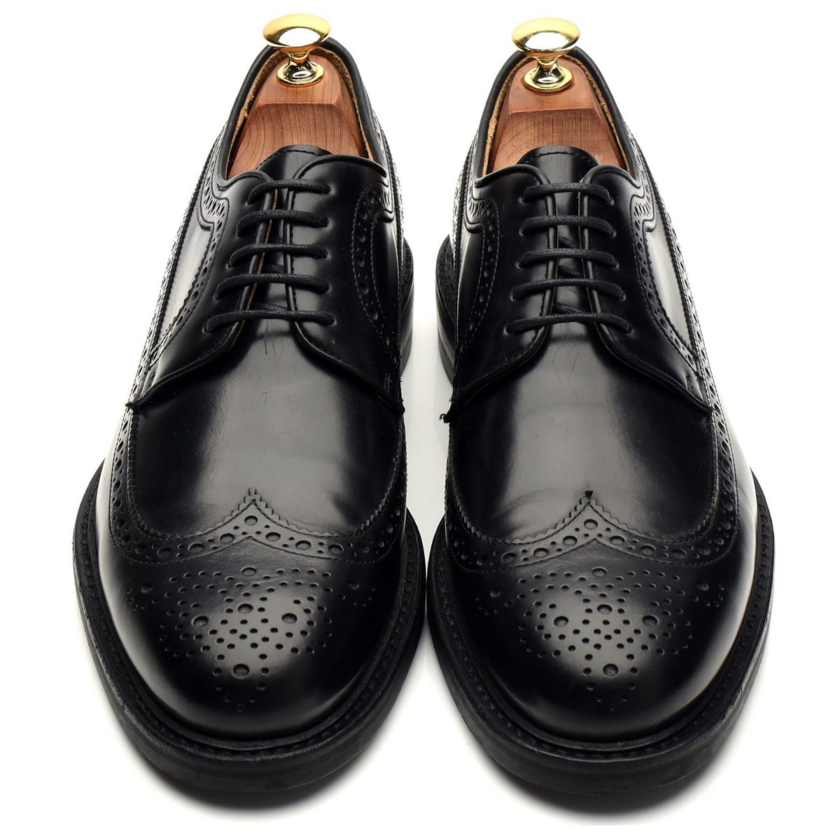 Black Leather Derby Brogues UK 8.5