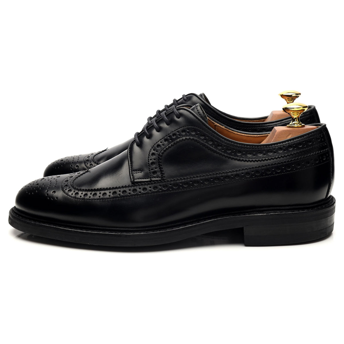 Black Leather Derby Brogues UK 8.5