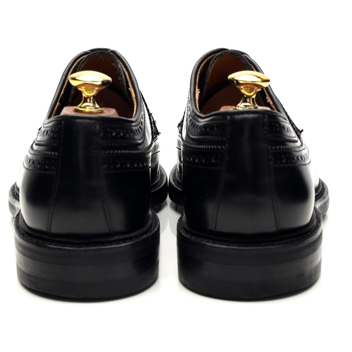 Black Leather Derby Brogues UK 8.5