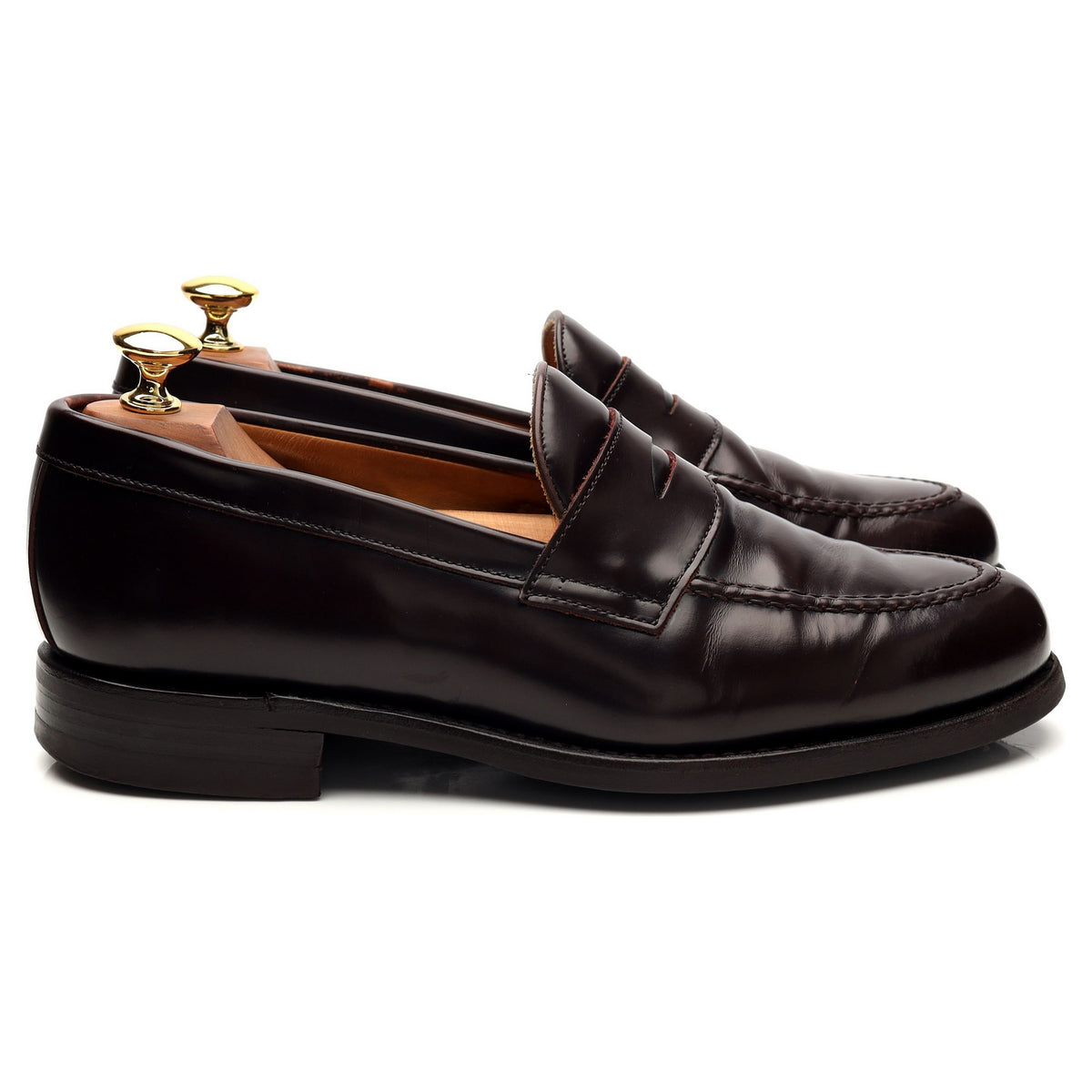 &#39;9628&#39; Burgundy Leather Loafer UK 6.5