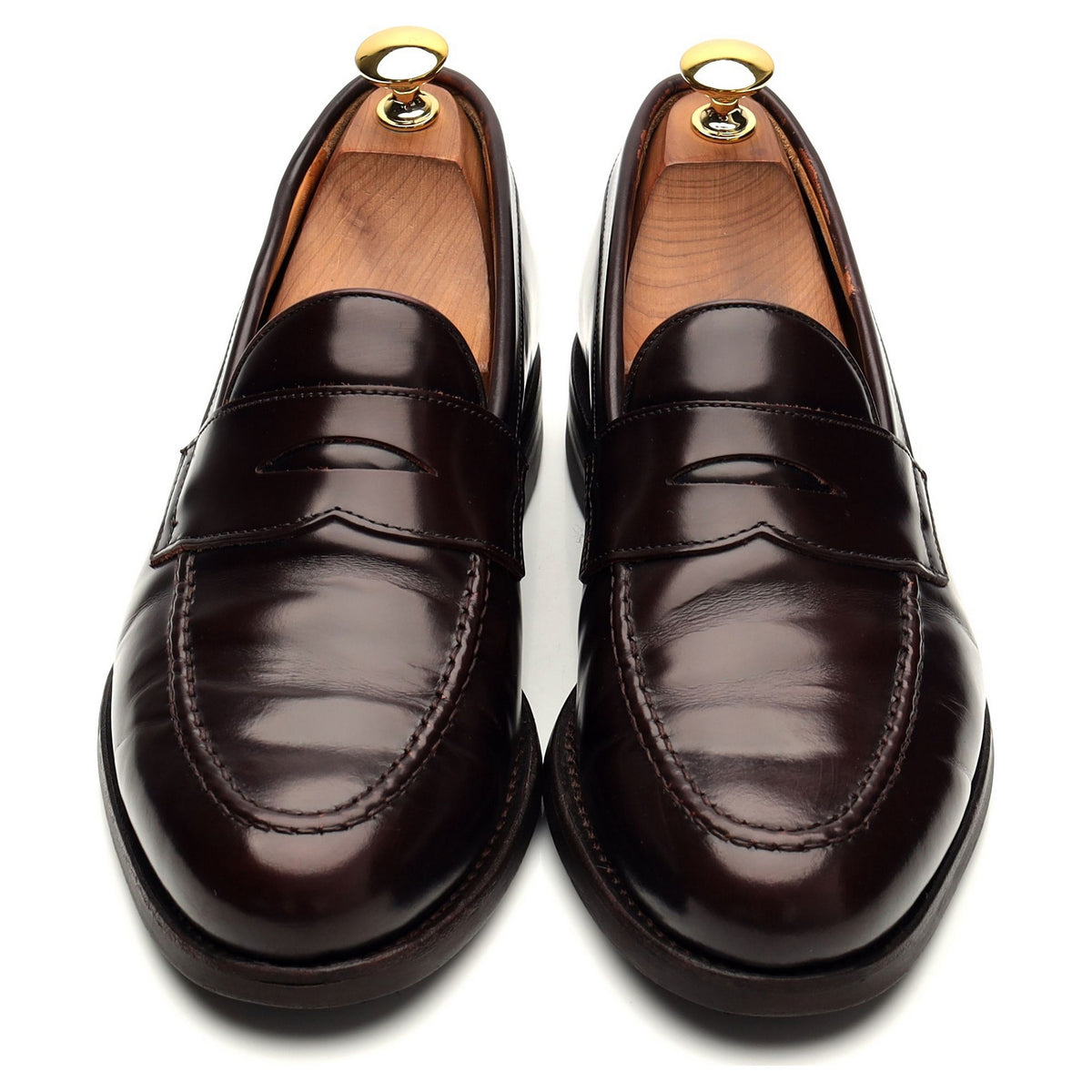 &#39;9628&#39; Burgundy Leather Loafer UK 6.5